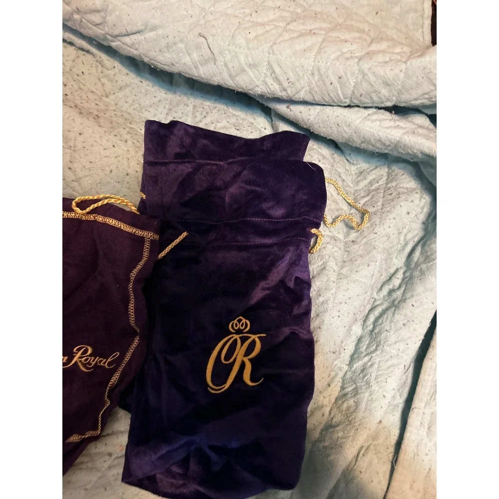 Lot of Crown Royal‎ Purple Drawstring Bags Velvet Felt Crafting Dice Pouches